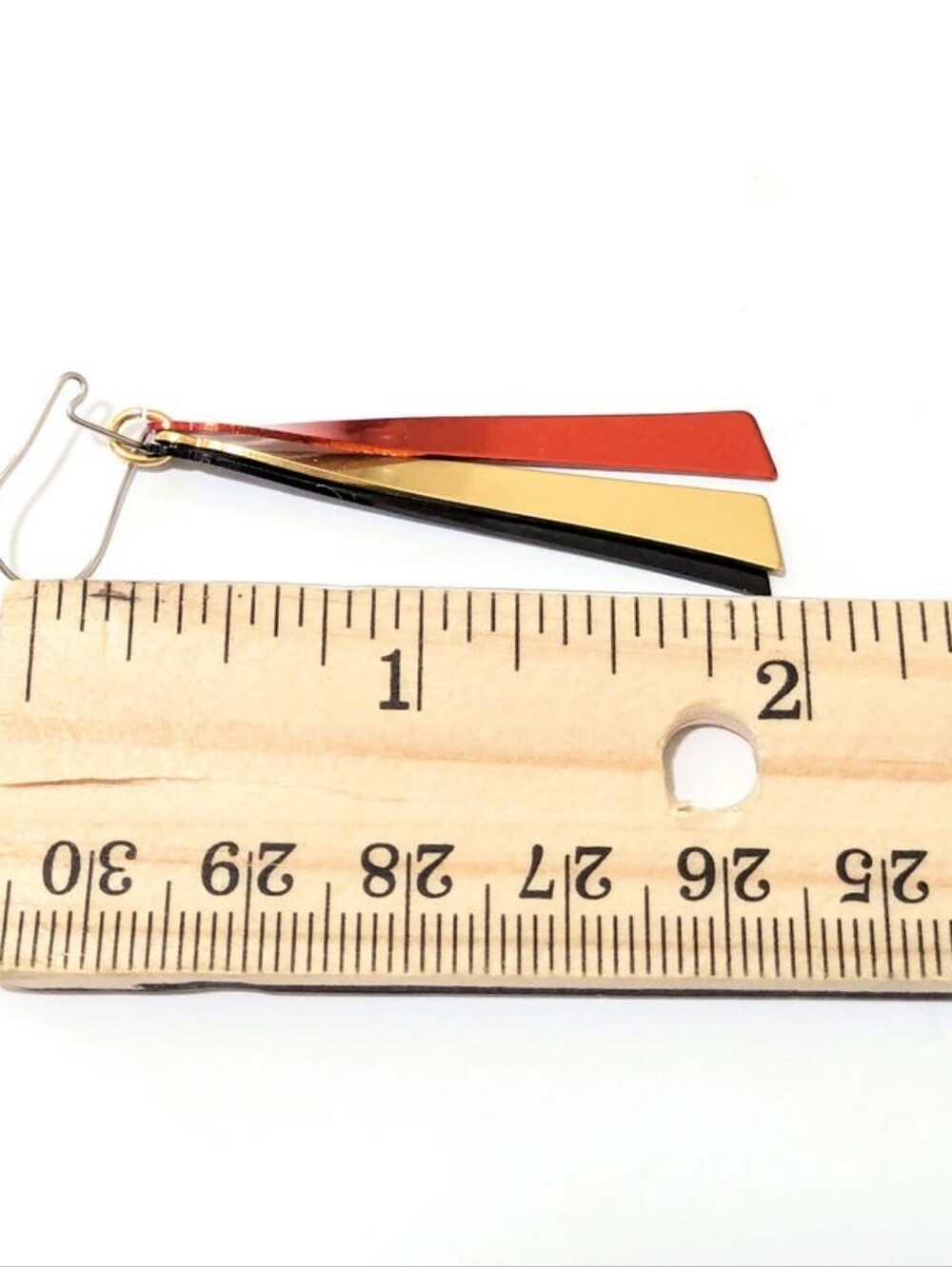 Avon Nib Red Black and Gold Layered Dangle Earri Vintage Earngs - Picture 2 of 7